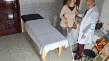 Blind patient goes to the doctor for an anal exam.