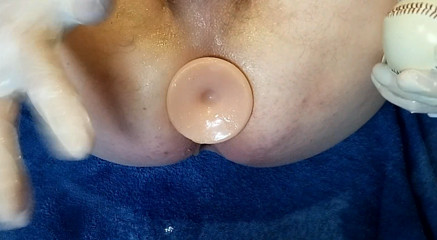 3 sessions with a long anal plug and a baseball in a row