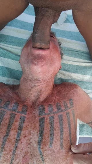 Key West swallowing Pedro's cock and getting fucked in his tent