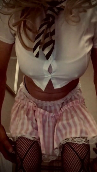 Naughty slutty school girl crossdresser