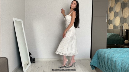 Cute Brunette Girl  Strip Tease with Big Ass