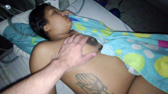 Stepdaughter Moans Because a Cock Is Inside Her Ass While She Is Resting in Her Room.