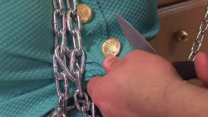 Big boobs in bondage fucking in the kitchen
