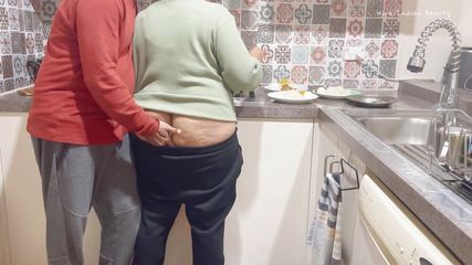Indian Kitchen Affair: Busty Stepsister's Ass Kissed, Pressed and Pleasured!