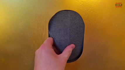 Cum condom play at gloryhole