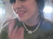 Slutty teens smoking a cigarettes in close up video