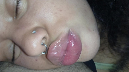 CREAMPIE FACIAL, SHE FUCKS COCK UNTIL HE DUMPS ALL HIS CUM