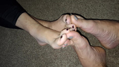 Playing footsie with our pedicured toes