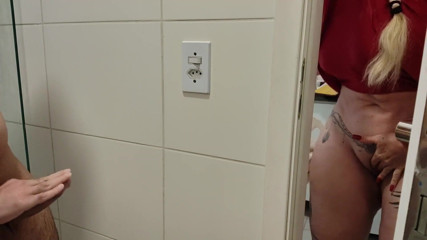 The Naughty Stepmother Watched Her Stepson Take a Shower