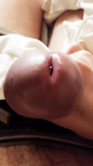 Stroking and Cumming from a bit of edging my cock