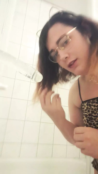Little Slut sucking Dildo training thumbnail