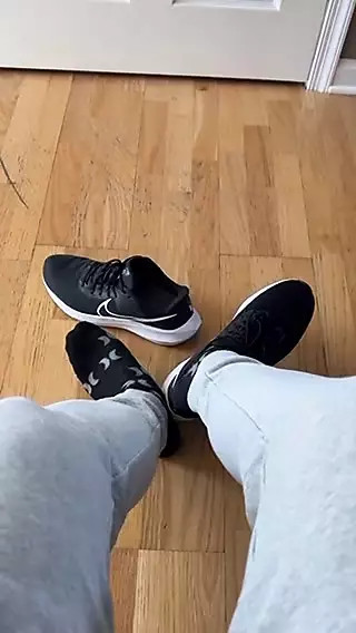Taking My Shoes Off After Coming Home From the Gym