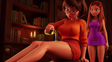 Velma and Daphne Surrendering To Their Deepest Steamy Sensual Desires in Hot Baths and Passionate Encounters