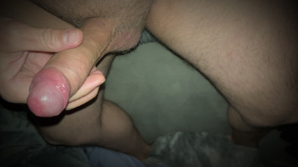 I listen to my neighbor having midnight sex - edging to a  messy cumshot and a strong orgasm