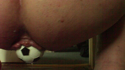 Anal small football with gapes