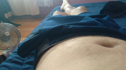naked young man plays sex with his super dick