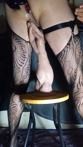 Anal destruction, fisting and foot dildo .Spreading my rose