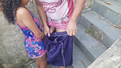 Picking up my stepdaughter on the stairs 100% anal