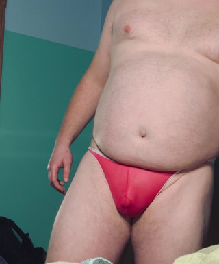 Pink thong bisexual cross dresser small cock thumbnail