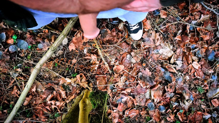Geiles Pissen beim Waldspaziergang