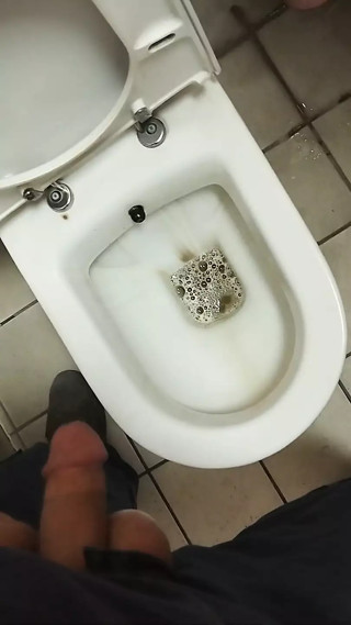 Mascuker Turk Pees in the Office Toilet