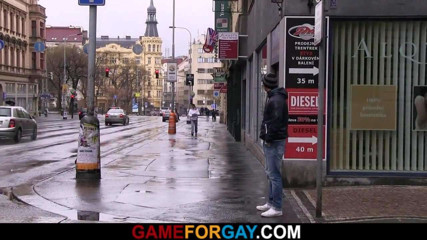 Guy is playing into his gay game