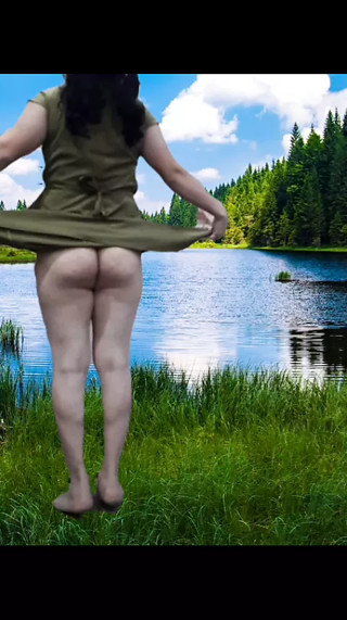 Crossdresser In The Nature Near The lake