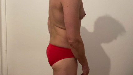 German boy in red speedo