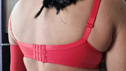 D Cup Red Lace Big Bra thumbnail