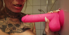 Gagging on Dildo