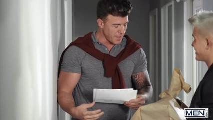 MEN - Andy Taylor Falls Through The Ceiling And Lands On JJ Knight's Thick, Hard Cock