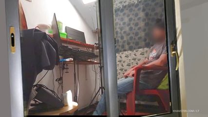 Neighbor jerking through window CUMSHOT