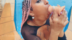 Deep Throat Dildo in Pool