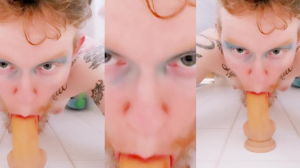 Punk Glam Trans Boy Blowjob Solo