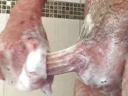 Stroking My Soapy Penis In The Shower
