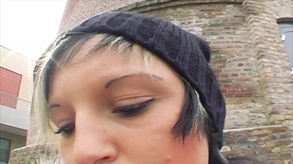 A wild German lady loves masturbating after a walk