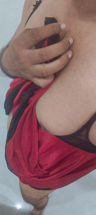 Crossdresser Femboy Enjoying Alone Big Black Dildo And Anal Fist