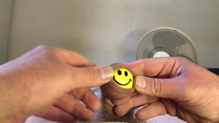 Long foreskin with: smiley ball #2