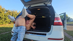 Taxi Driver Fucks Me in the Trunk of His Car.