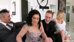 Blonde PAWG Swinger Deepthroats, Swallows Facial Load