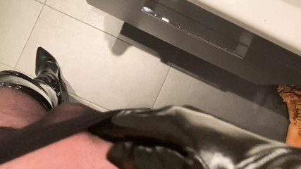 Cum on clear high heel mules thumbnail