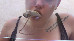 Consuming 2 Ousters From the Glass! Eat & Mouth & Lip & Tongue Fetish!