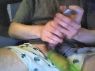 Hairy Cock In Juice Bottle And Eggs Vacuum Sucking With Pump