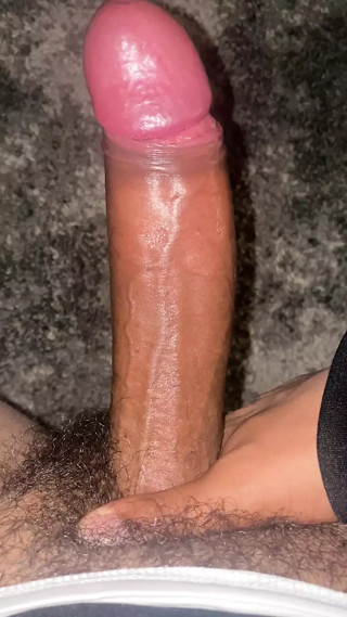 Girthy Latino dick on the edge of cumming leaking precum