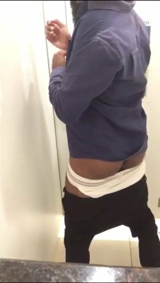 Hairy desi Indian dude strip tease in a toilet.