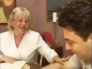 Granny Teacher Flirts With Her Student