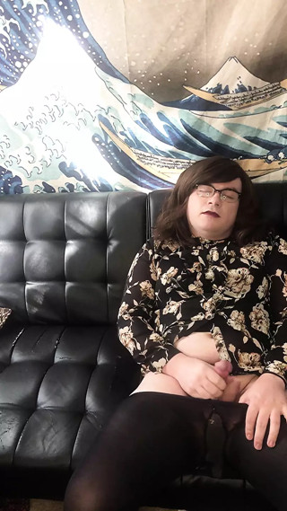Horny trans girl rips tights in solo scene: Teaser thumbnail