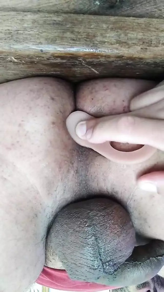 Xanvaskas exhibitionist playing with butt plug and dildo in the ass