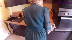 Generous Girl Pulled Aside Her Big Panties to Get Fucked in the Kitchen!