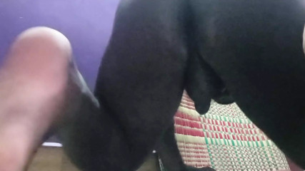 morning playing with tight foreskin dick
